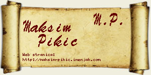 Maksim Pikić vizit kartica